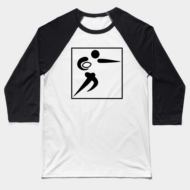 Rugby Pictogram Baseball T-Shirt by Tshirt114